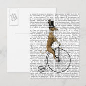 Greyhound op Black Penny Farthing Bike Briefkaart (Voorkant / Achterkant)