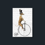 Greyhound op Black Penny Farthing Bike Canvas Afdruk<br><div class="desc">Gezelschapsdieren</div>