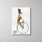 Greyhound op Black Penny Farthing Bike Canvas Afdruk (Voorkant)