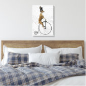 Greyhound op Black Penny Farthing Bike Canvas Afdruk (Insitu (Slaapkamer))