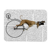 Greyhound op Black Penny Farthing Bike Magneet (Horizontaal)