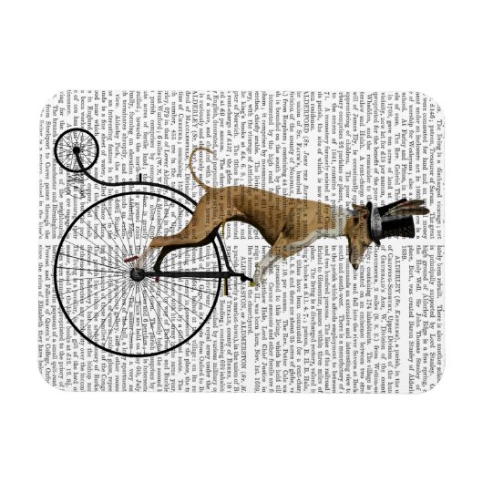 Greyhound op Black Penny Farthing Bike Magneet (Horizontaal)