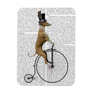 Greyhound op Black Penny Farthing Bike Magneet