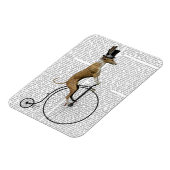 Greyhound op Black Penny Farthing Bike Magneet (Linkerzijde)