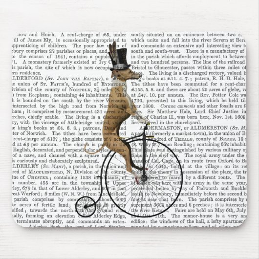 Greyhound op Black Penny Farthing Bike Muismat (Voorkant)
