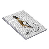Greyhound op Black Penny Farthing Bike Notitieboek (Rechterzijde)