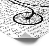 Greyhound op Black Penny Farthing Bike Poster (Hoek)