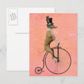 Greyhound op Black Penny Farthing Briefkaart (Voorkant / Achterkant)