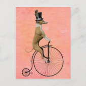 Greyhound op Black Penny Farthing Briefkaart (Voorkant)