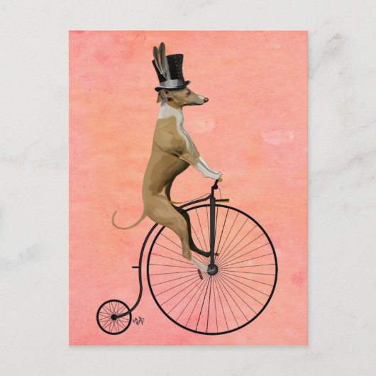 Greyhound op Black Penny Farthing Briefkaart (Voorkant)
