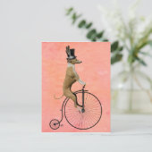 Greyhound op Black Penny Farthing Briefkaart (Staand voorkant)