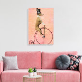 Greyhound op Black Penny Farthing Canvas Afdruk (Insitu (Woonkamer))