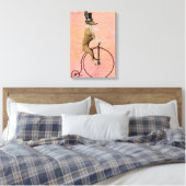 Greyhound op Black Penny Farthing Canvas Afdruk (Insitu (Slaapkamer))