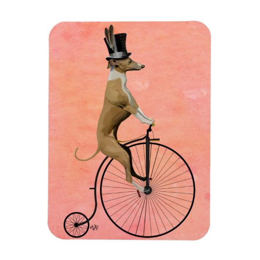 Greyhound op Black Penny Farthing Magneet (Verticaal)