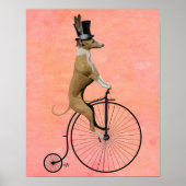 Greyhound op Black Penny Farthing Poster (Voorkant)