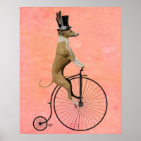 Greyhound op Black Penny Farthing