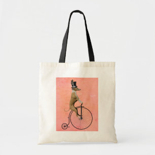 Greyhound op Black Penny Farthing Tote Bag
