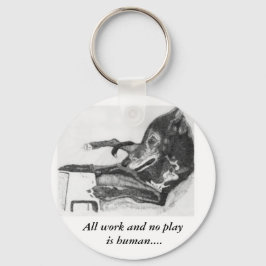 Greyhound op de computerschets sleutelhanger