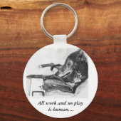 Greyhound op de schets van de computer sleutelhanger (Voorkant)