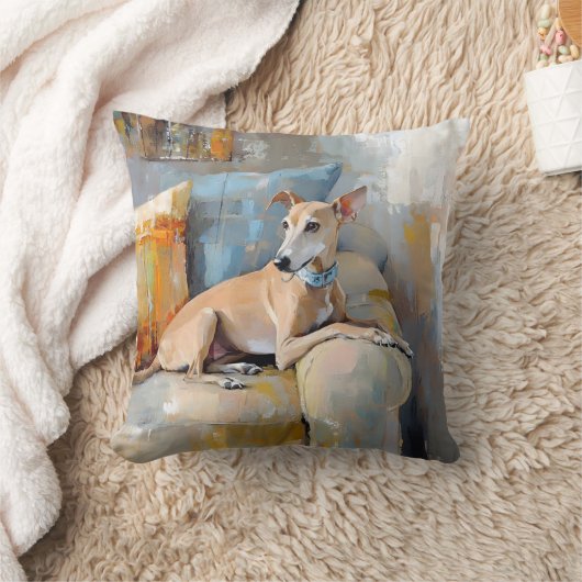 Greyhound op een bank kussen (Deken)