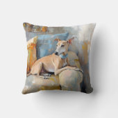 Greyhound op een bank kussen (Achterkant)