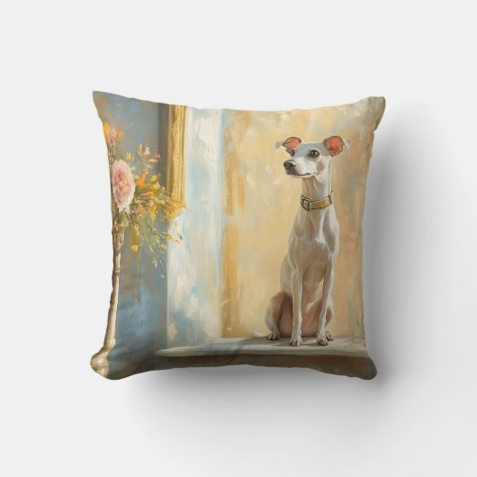 Greyhound op een bank kussen (Voorkant)