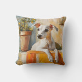 Greyhound op een bank kussen (Voorkant)