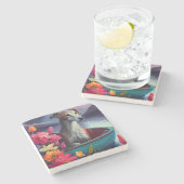 Greyhound op een peddel: Een Schilderachtig avontu Stenen Onderzetter (Zijkant)