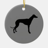 Greyhound op Grey Keramisch Ornament (Voorkant)