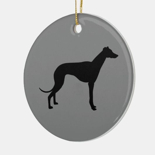 Greyhound op Grey Keramisch Ornament (Links)