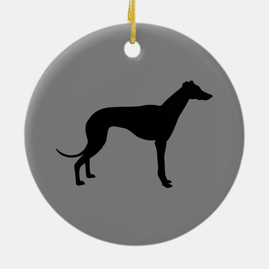 Greyhound op Grey Keramisch Ornament (Achterkant)