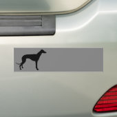Greyhound op grijs bumpersticker (Op auto)