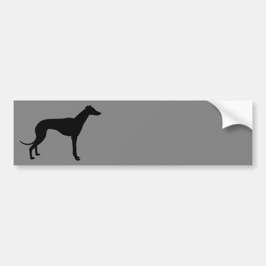 Greyhound op grijs bumpersticker (Voorkant)