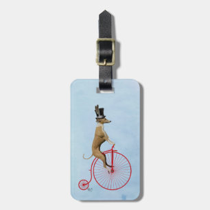 Greyhound op Red Penny Farthing Bagagelabel