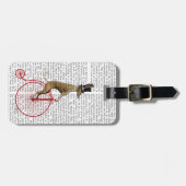 Greyhound op Red Penny Farthing Bike Bagagelabel (Voorkant horizontaal)