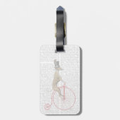 Greyhound op Red Penny Farthing Bike Bagagelabel (Achterkant verticaal)