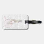 Greyhound op Red Penny Farthing Bike Bagagelabel (Achterkant horizontaal)