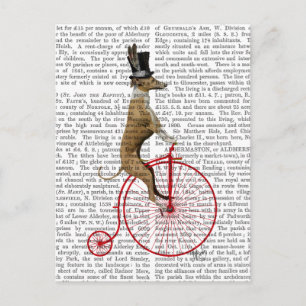 Greyhound op Red Penny Farthing Bike Briefkaart