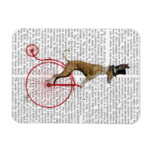 Greyhound op Red Penny Farthing Bike Magneet (Horizontaal)