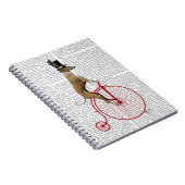 Greyhound op Red Penny Farthing Bike Notitieboek (Rechterzijde)