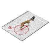 Greyhound op Red Penny Farthing Bike Notitieboek (Linkerzijde)
