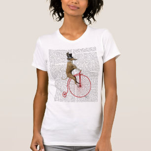 Greyhound op Red Penny Farthing Bike T-shirt