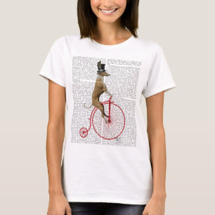 Greyhound op Red Penny Farthing Bike T-shirt