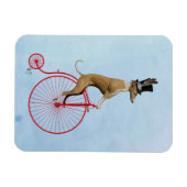 Greyhound op Red Penny Farthing Magneet (Horizontaal)