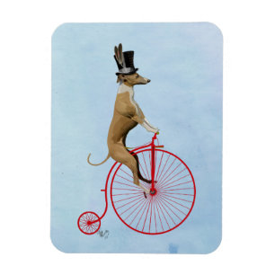 Greyhound op Red Penny Farthing Magneet