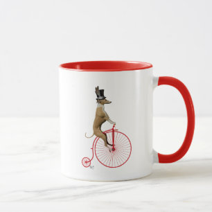 Greyhound op Red Penny Farthing Mok