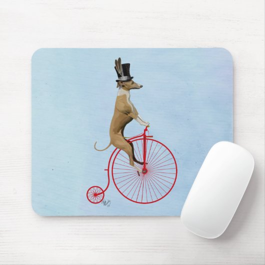 Greyhound op Red Penny Farthing Muismat (Met muis)