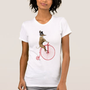 Greyhound op Red Penny Farthing T-shirt