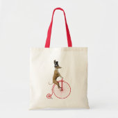 Greyhound op Red Penny Farthing Tote Bag (Voorkant)