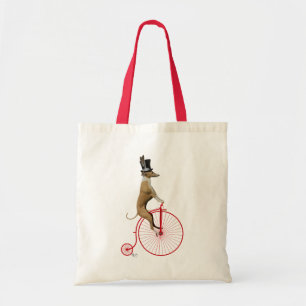 Greyhound op Red Penny Farthing Tote Bag